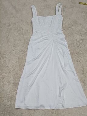 BHLDN White Sleeveless Draped Bridal Gown